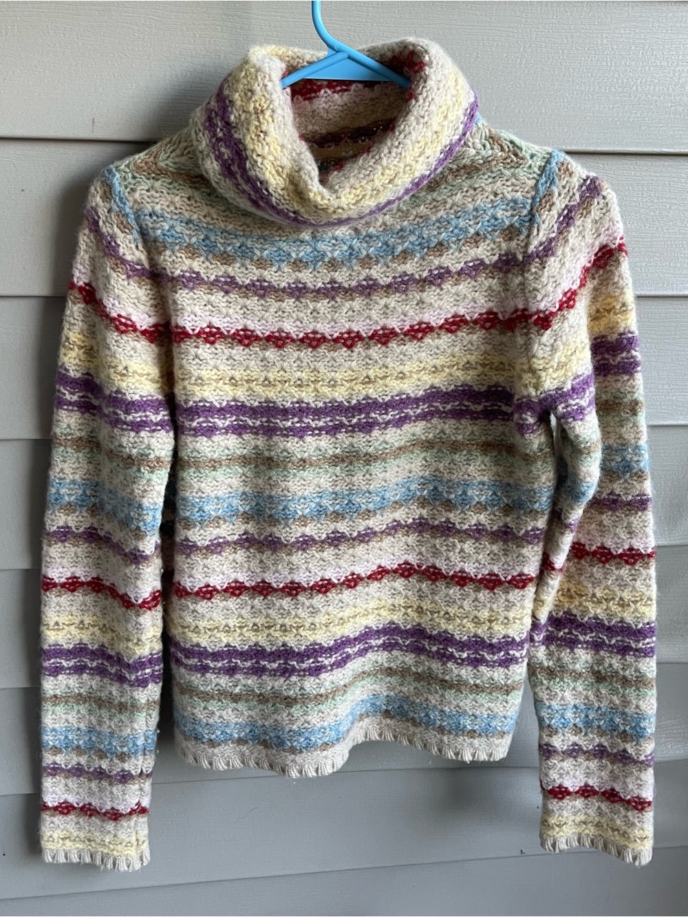Abercrombie & Fitch Wool Sweater Womens L VTG Y2K Thick Knit Turtleneck Chunky